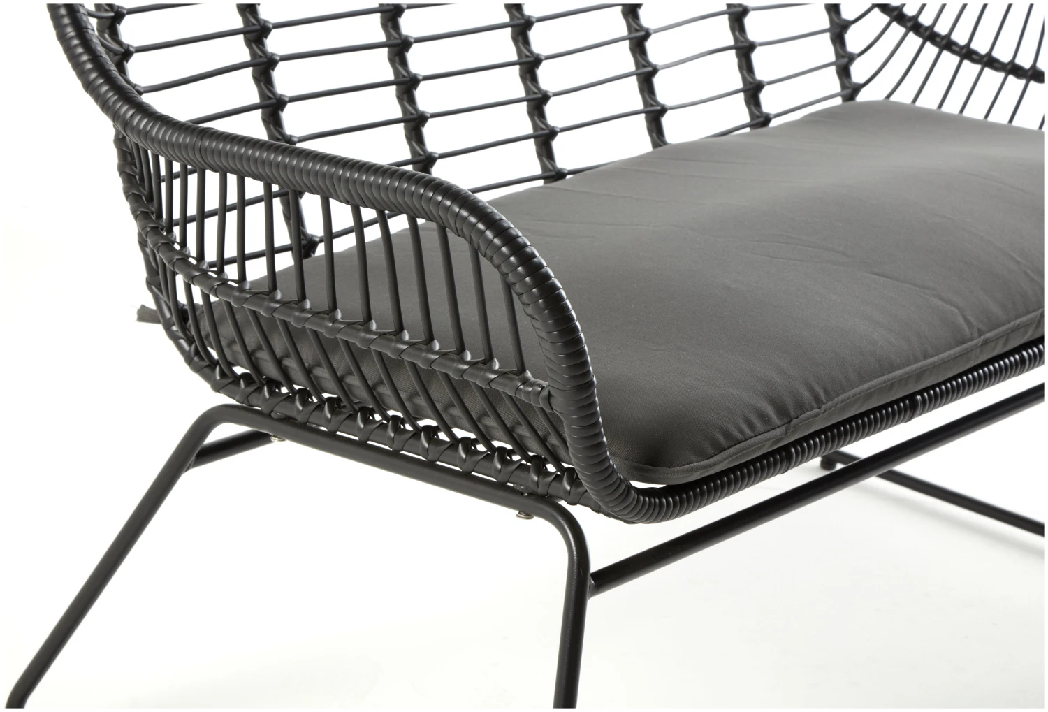Habitat Ross Rattan Effect Garden Bench - Black 7 Habitat Ross Rattan Effect Garden Bench - Black - Image 5