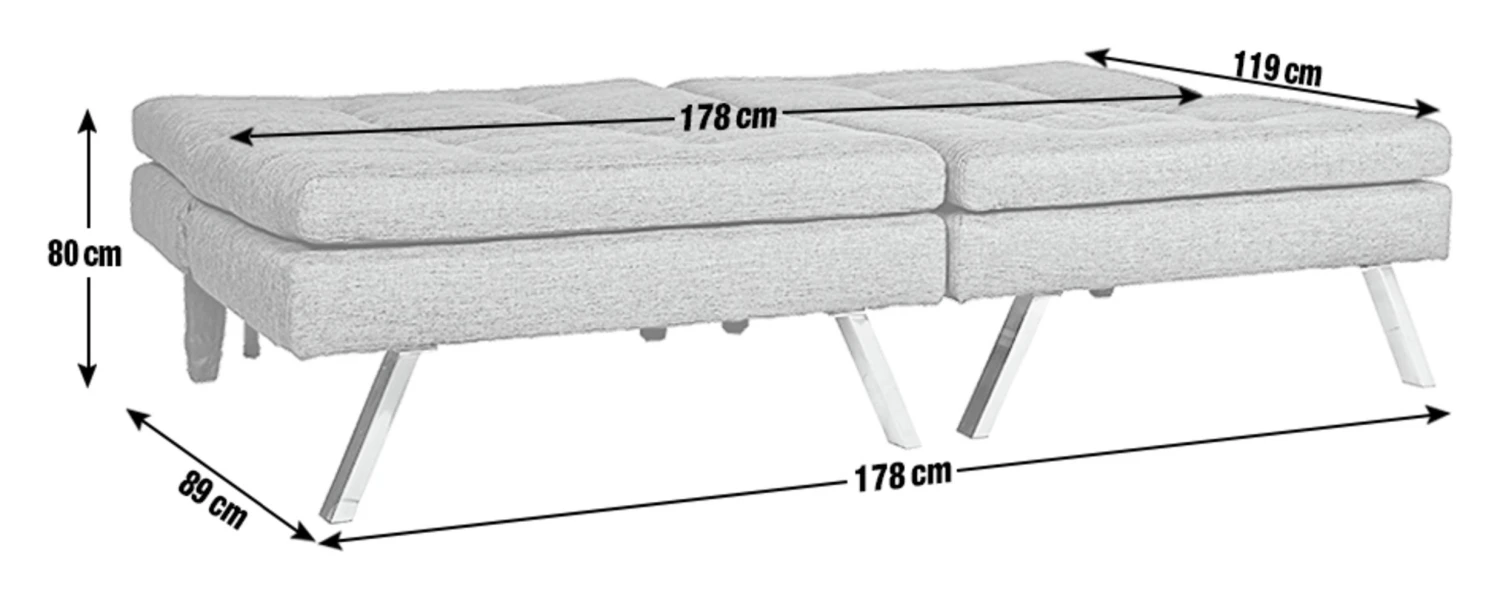 Habitat Duo 2 Seater Clic Clac Sofa Bed - Charcoal 5 Habitat Duo 2 Seater Clic Clac Sofa Bed - Charcoal - Image 3