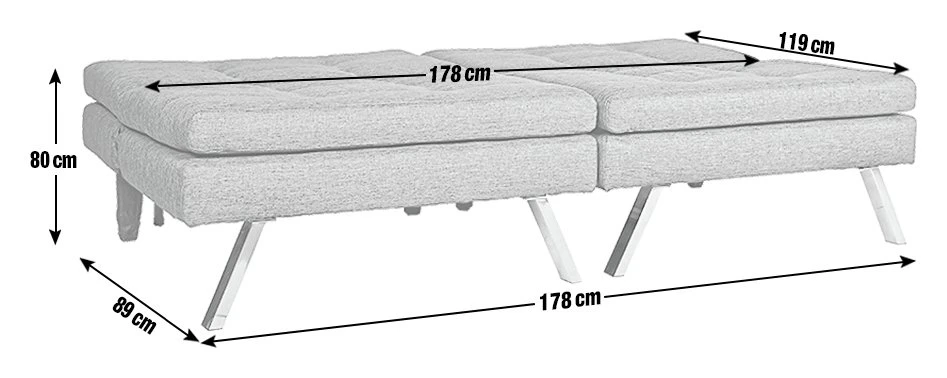 Habitat Duo 2 Seater Clic Clac Sofa Bed - Charcoal 6 Habitat Duo 2 Seater Clic Clac Sofa Bed - Charcoal - Image 4