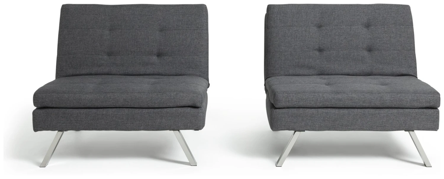 Habitat Duo 2 Seater Clic Clac Sofa Bed - Charcoal 10 Habitat Duo 2 Seater Clic Clac Sofa Bed - Charcoal - Image 8