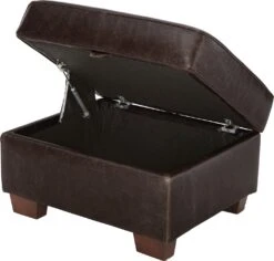 Habitat Salisbury Leather Storage Footstool - Chocolate -Home Furnishings Store 3458673 R Z003A