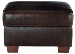Habitat Salisbury Leather Storage Footstool - Chocolate -Home Furnishings Store 3458673 R Z015A