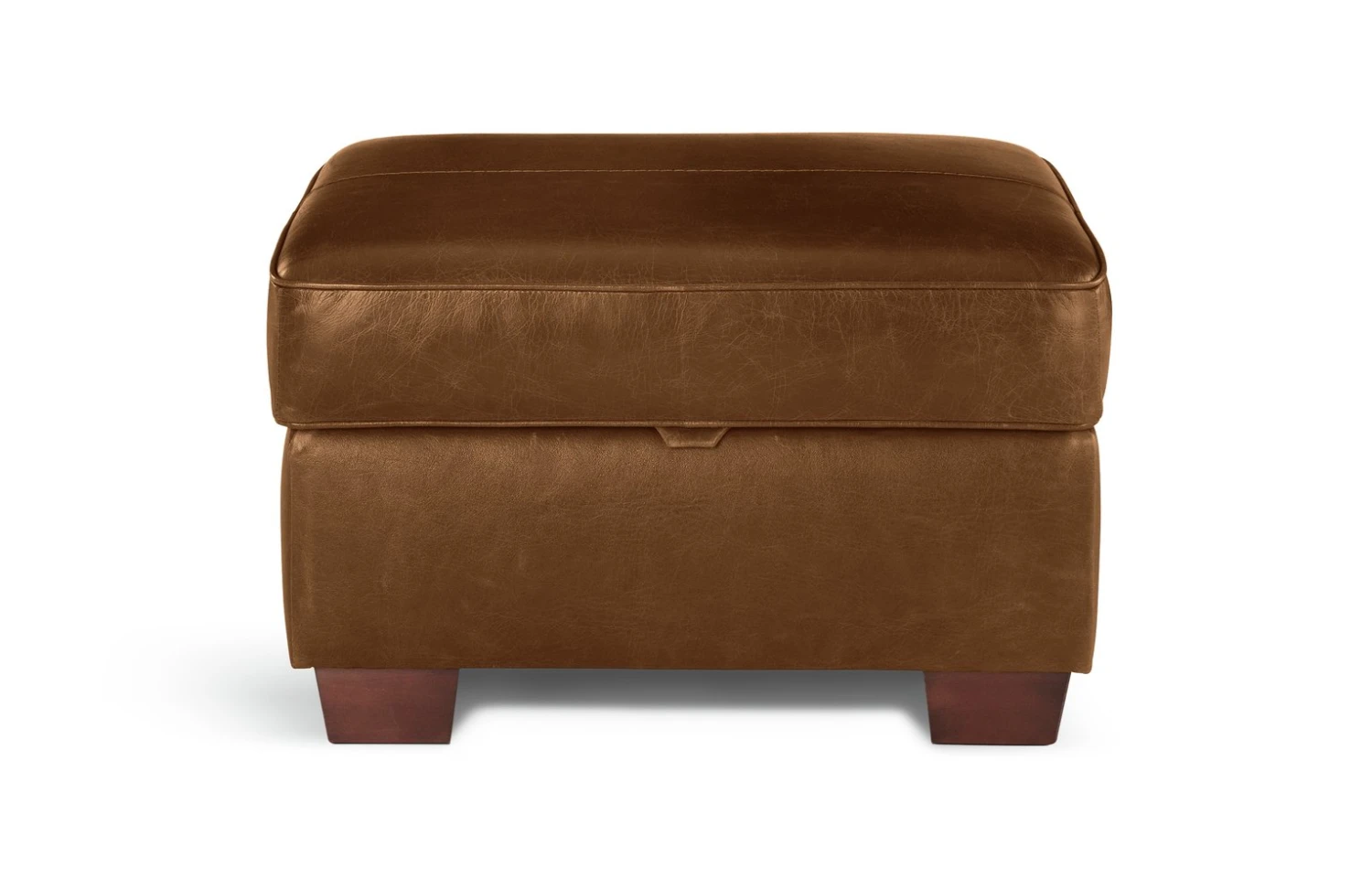 Habitat Salisbury Leather Storage Footstool - Tan 3 Habitat Salisbury Leather Storage Footstool - Tan