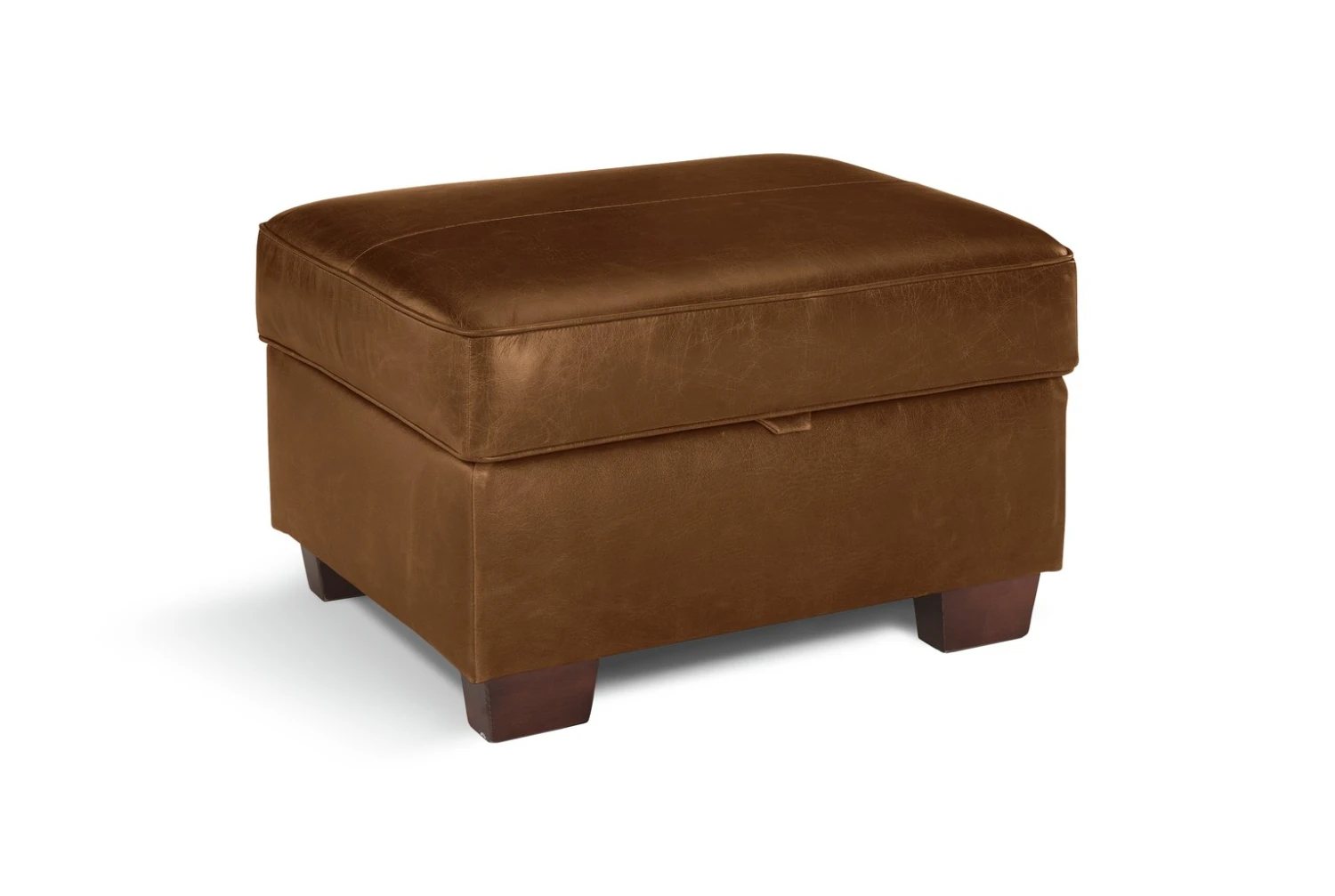 Habitat Salisbury Leather Storage Footstool - Tan 6 Habitat Salisbury Leather Storage Footstool - Tan - Image 4