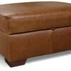 Habitat Eton Leather Storage Ottoman Footstool - Tan -Home Furnishings Store 3594630 R Z001A