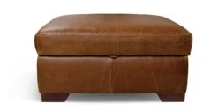 Habitat Eton Leather Storage Ottoman Footstool - Tan -Home Furnishings Store 3594630 R Z002A