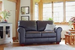 Habitat Salisbury Leather 2 Seater Sofa - Black -Home Furnishings Store 3609123 R Z001C