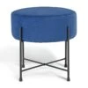 Habitat Jax Velvet Footstool - Navy 1 Habitat Jax Velvet Footstool - Navy -Home Furnishings Store 4350983 R Z001A