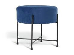 Habitat Jax Velvet Footstool - Navy -Home Furnishings Store 4350983 R Z002A