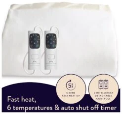 Dreamland Ivory Supersoft Dual Control Overblanket-King -Home Furnishings Store 4463973 R Z004A