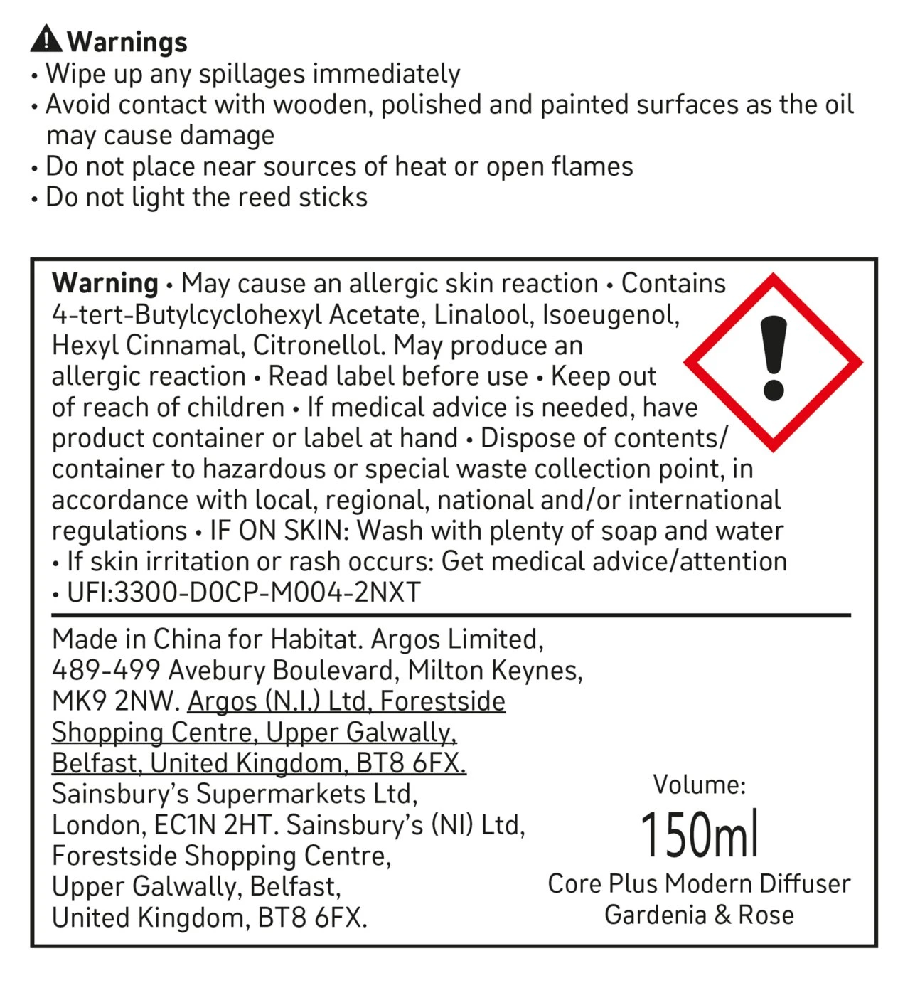 Habitat 150ml Scented Diffuser - Gardenia & Rose 7 Habitat 150ml Scented Diffuser - Gardenia & Rose - Image 5