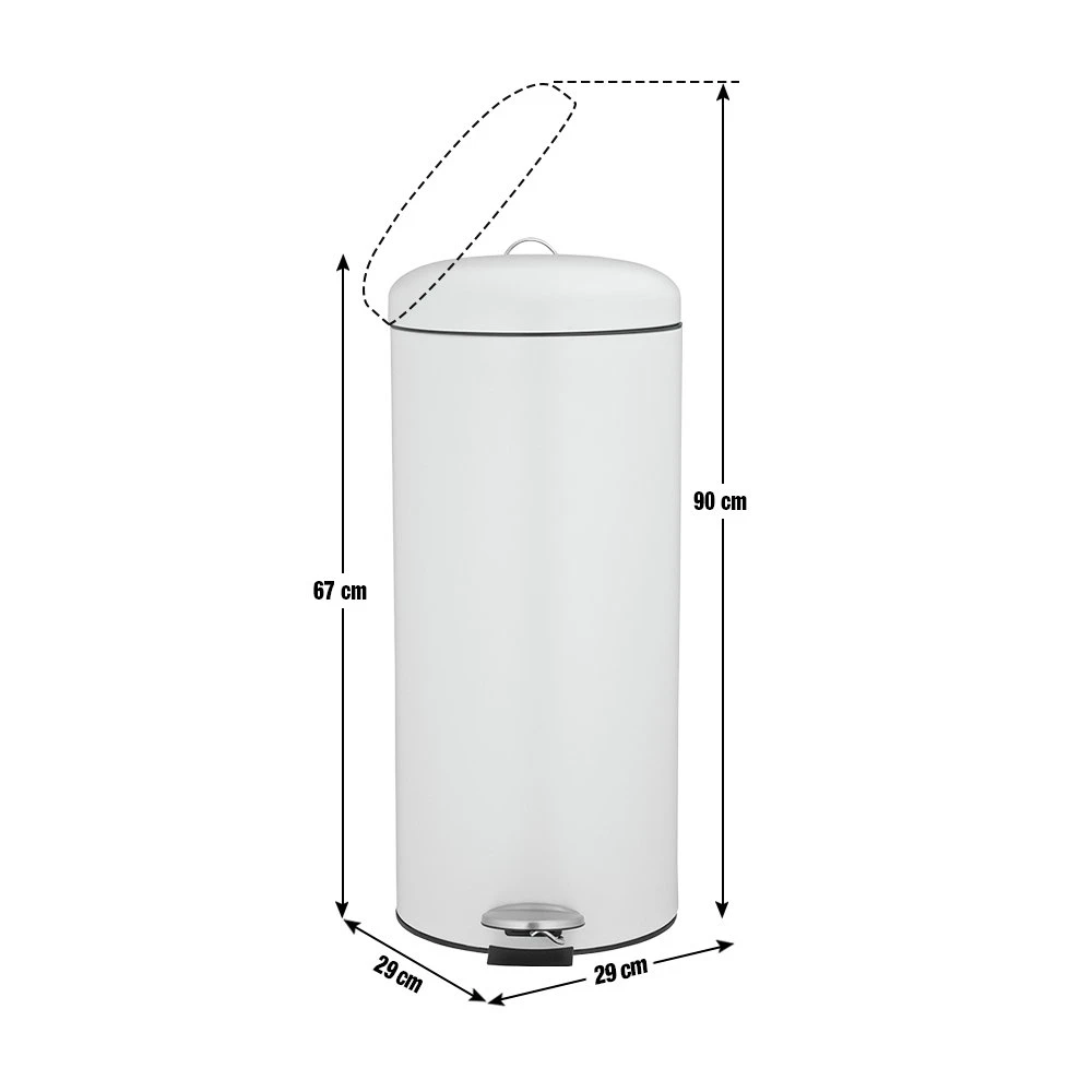Habitat 30 Litre Round Kitchen Pedal Bin - Matt Cream 7 Habitat 30 Litre Round Kitchen Pedal Bin - Matt Cream - Image 5