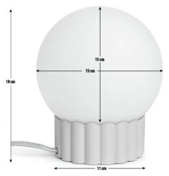 Habitat Ribbed Globe Table Lamp - White & Natural -Home Furnishings Store 4588982 R E001