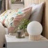 Habitat Ribbed Globe Table Lamp - White & Natural -Home Furnishings Store 4588982 R Z001A