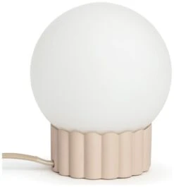 Habitat Ribbed Globe Table Lamp - White & Natural -Home Furnishings Store 4588982 R Z002A