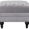 Habitat Chesterfield Velvet Storage Footstool - Light Grey 1 Habitat Chesterfield Velvet Storage Footstool - Light Grey -Home Furnishings Store 4654287 R Z001A
