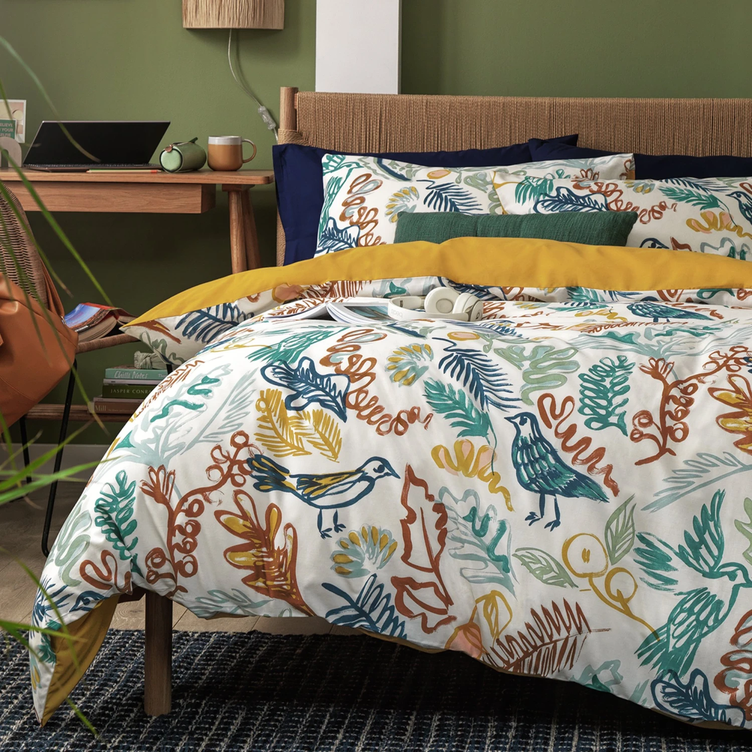Habitat Artisan Bird Print Multicolor Bedding Set - Single 3 Habitat Artisan Bird Print Multicolor Bedding Set - Single