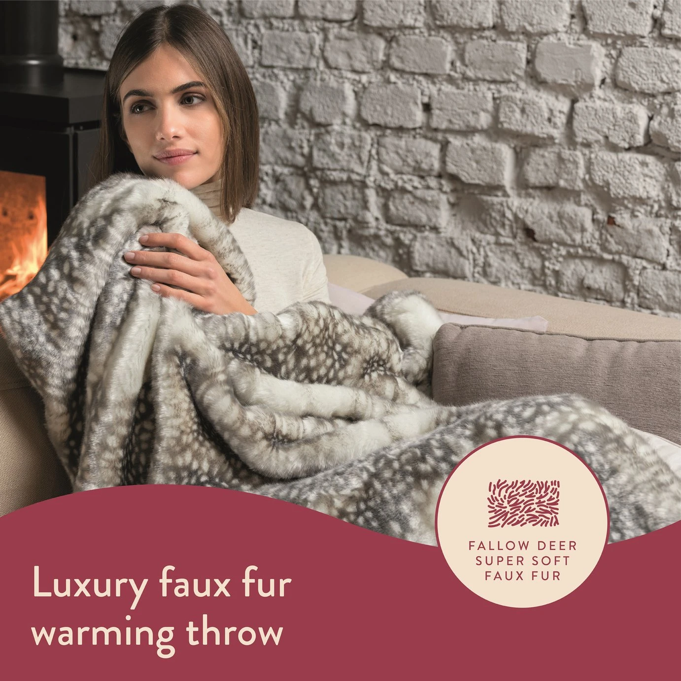 Dreamland Luxury Faux Fur Heated Throw - Large 4 Dreamland Luxury Faux Fur Heated Throw - Large - Image 2