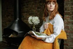 Dreamland Deluxe Velvet Mustard Heated Throw - Large -Home Furnishings Store 4844994 R Z012A