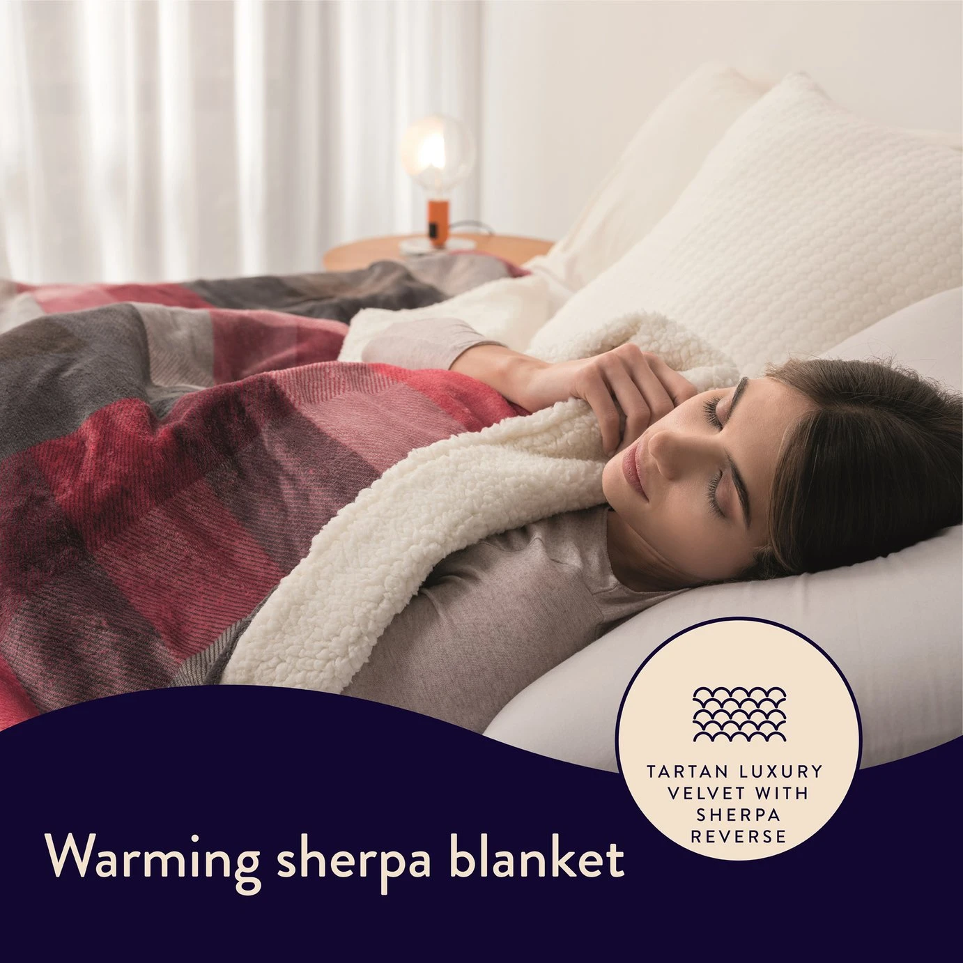 Dreamland Sherpa Tartan Reversible Overblanket 4 Dreamland Sherpa Tartan Reversible Overblanket - Image 2