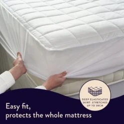 Dreamland Organic Cotton Warming Mattress Protector-Double -Home Furnishings Store 4886299 R Z005A