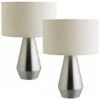 Habitat Maya Pair Of Touch Table Lamps - Silver & Cream -Home Furnishings Store 4975894 R Z001A