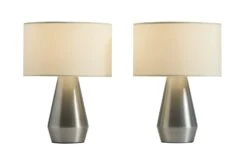 Habitat Maya Pair Of Touch Table Lamps - Silver & Cream -Home Furnishings Store 4975894 R Z006A