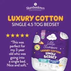 Slumberdown Luxury Cotton 4.5Tog Kids Duvet & Pillow –Single -Home Furnishings Store 5459010 R Z002A