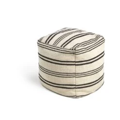 Kaikoo Layne Wool Pouffe - Black & White -Home Furnishings Store 5642236 R Z002A