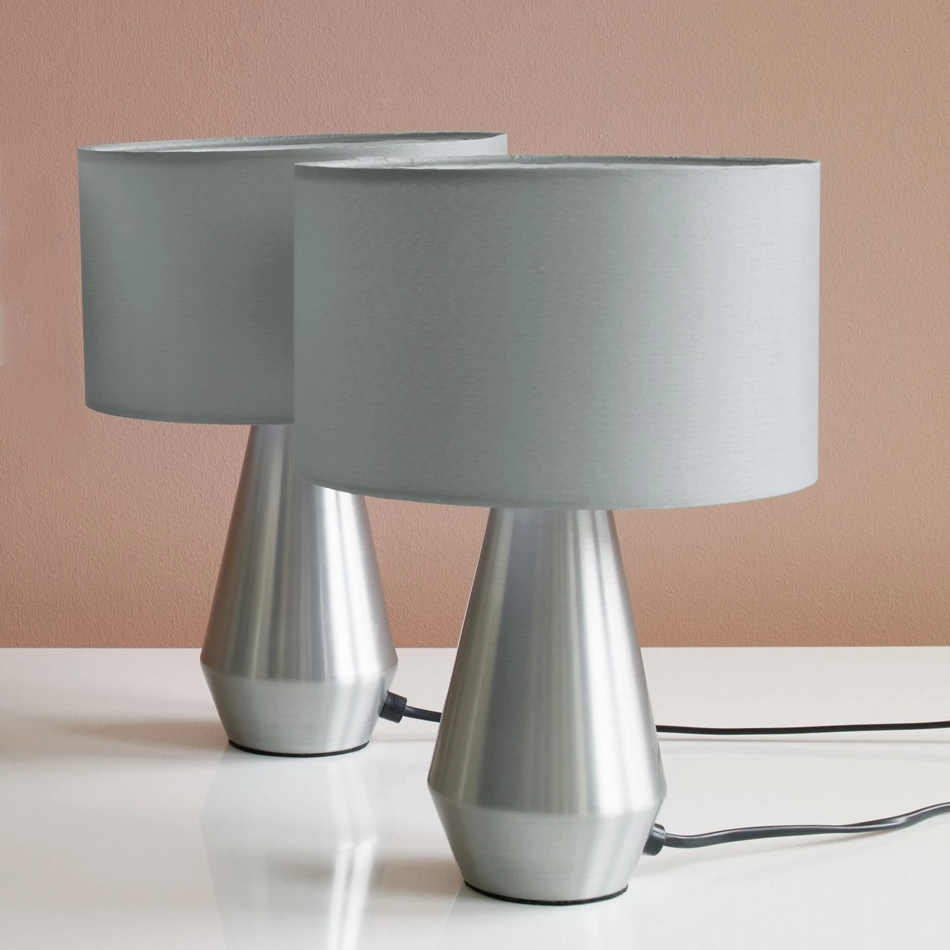 Habitat Maya Pair Of Touch Table Lamps - Grey 5 Habitat Maya Pair Of Touch Table Lamps - Grey - Image 3