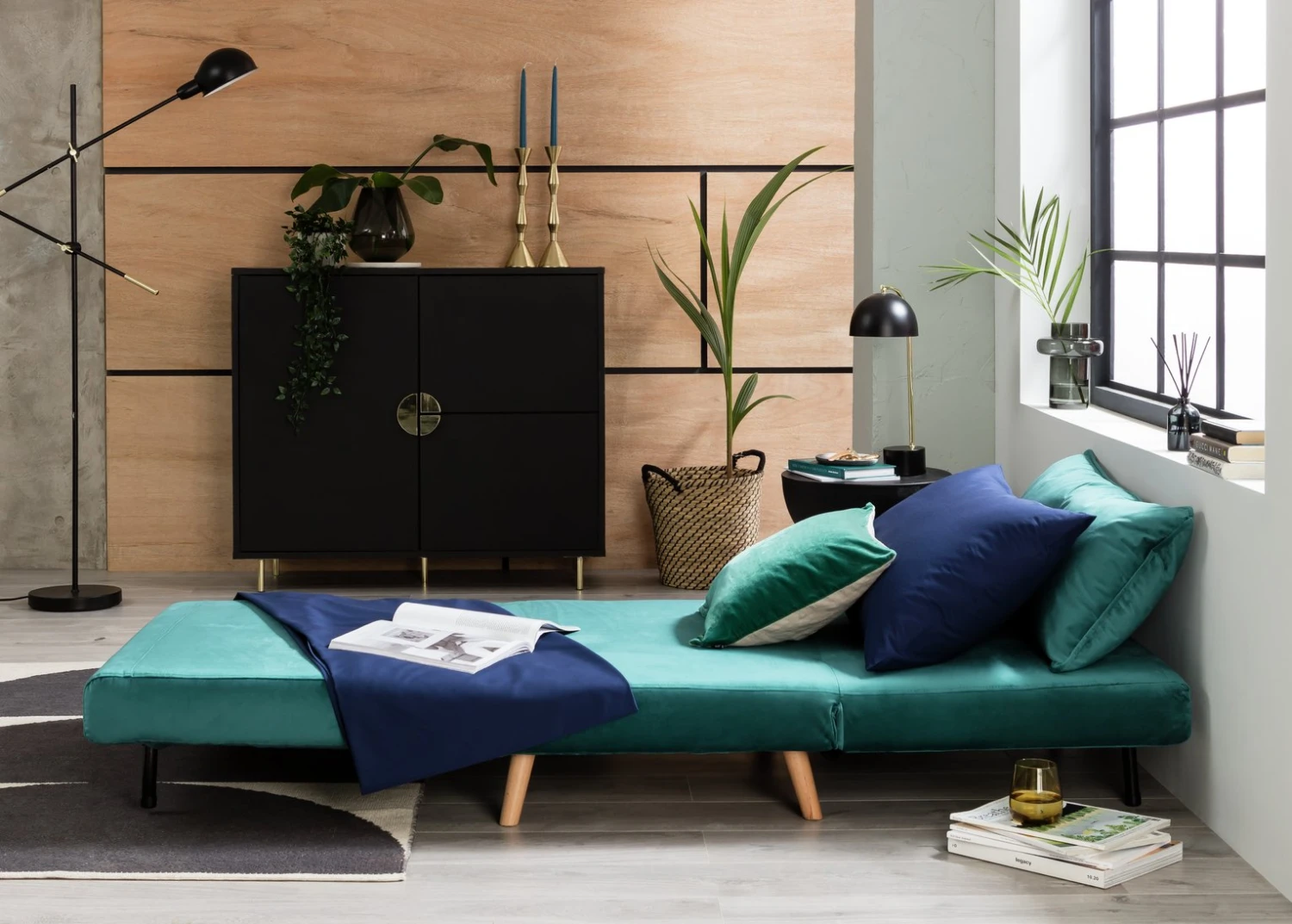 Habitat Roma Single Velvet Chairbed - Teal 12 Habitat Roma Single Velvet Chairbed - Teal - Image 10