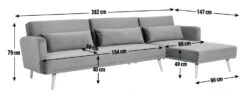 Habitat Andy Right Corner Fabric Clic Clac Sofa Bed - Grey 12 Habitat Andy Right Corner Fabric Clic Clac Sofa Bed - Grey -Home Furnishings Store 6132941 R E001
