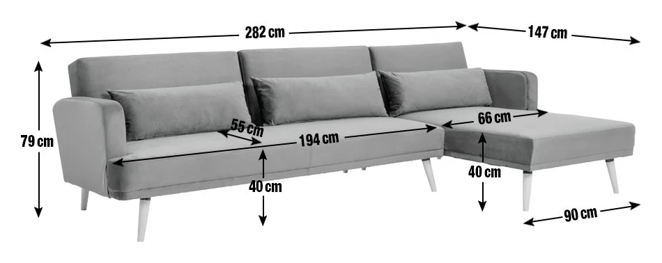 Habitat Andy Right Corner Fabric Clic Clac Sofa Bed - Grey 6 Habitat Andy Right Corner Fabric Clic Clac Sofa Bed - Grey - Image 4