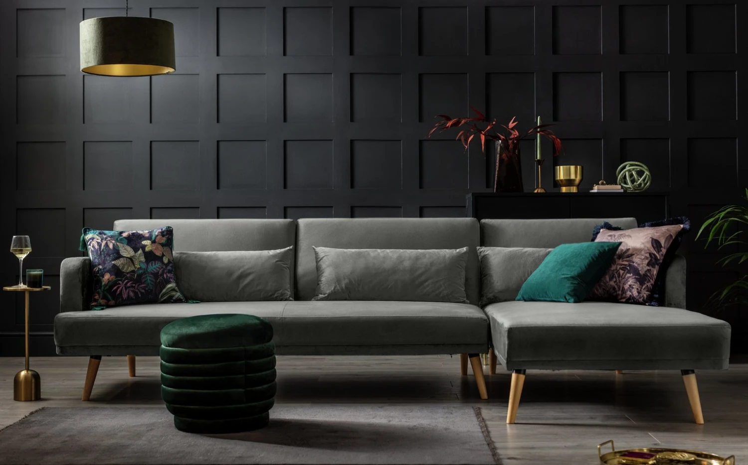 Habitat Andy Right Corner Fabric Clic Clac Sofa Bed - Grey 4 Habitat Andy Right Corner Fabric Clic Clac Sofa Bed - Grey - Image 2