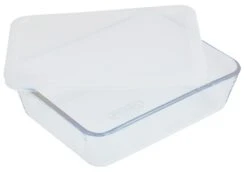 Pyrex Set Of 2 Glass Roasters With Plastic Storage Lids -Home Furnishings Store 6209654 R Z006A