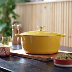 Habitat Global 5.3 Litre Cast Iron Casserole Dish - Yellow -Home Furnishings Store 6609625 R Z002C
