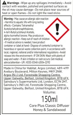 Habitat 150ml Scented Diffuser - Honey & Sandalwood 11 Habitat 150ml Scented Diffuser - Honey & Sandalwood -Home Furnishings Store 6828303 R Z011A