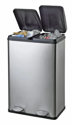Habitat 55 Litre 2 Compartment Recycling Bin - Steel -Home Furnishings Store 7007068 R Z004A
