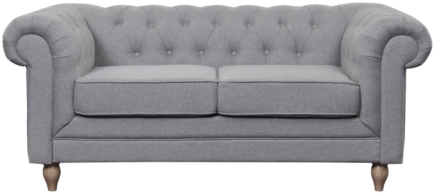 Habitat Chesterfield Fabric 2 Seater Sofa - Light Grey 3 Habitat Chesterfield Fabric 2 Seater Sofa - Light Grey