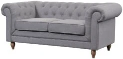 Habitat Chesterfield Fabric 2 Seater Sofa - Light Grey 15 Habitat Chesterfield Fabric 2 Seater Sofa - Light Grey -Home Furnishings Store 7049033 R Z002A