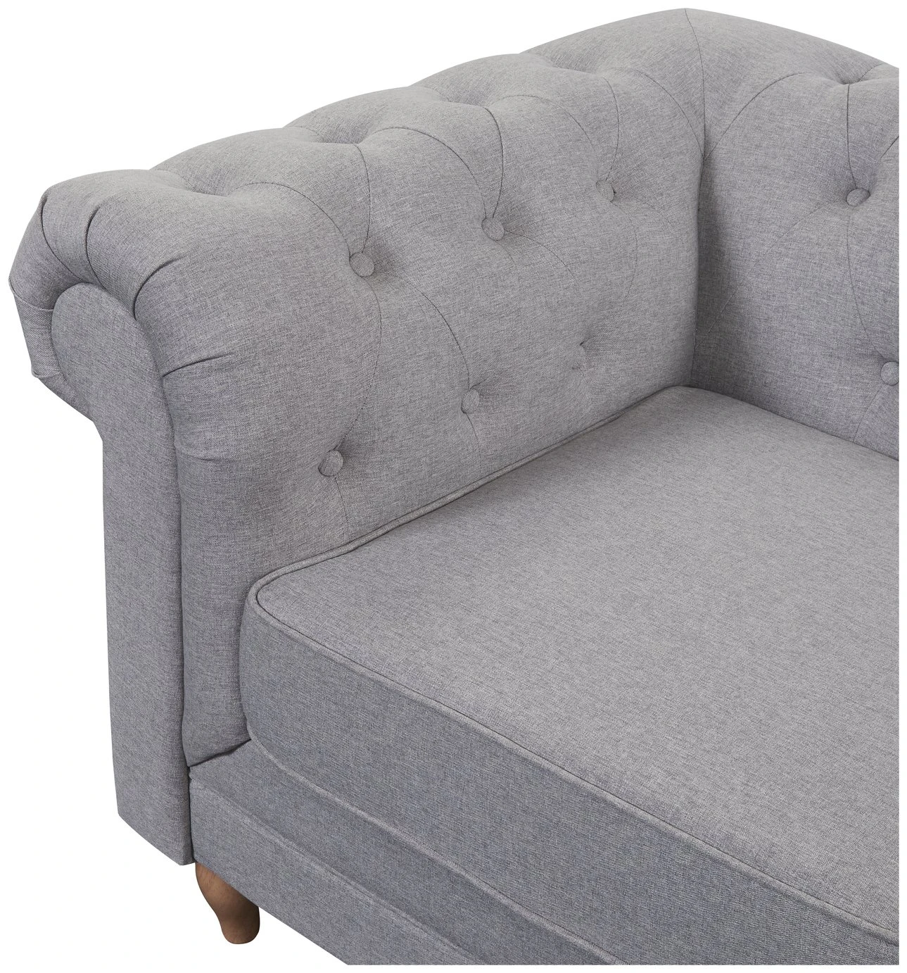 Habitat Chesterfield Fabric 2 Seater Sofa - Light Grey 8 Habitat Chesterfield Fabric 2 Seater Sofa - Light Grey - Image 6
