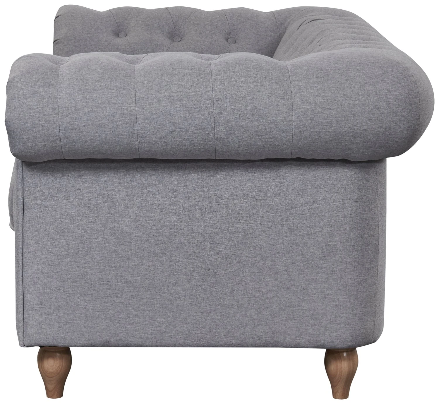 Habitat Chesterfield Fabric 2 Seater Sofa - Light Grey 9 Habitat Chesterfield Fabric 2 Seater Sofa - Light Grey - Image 7