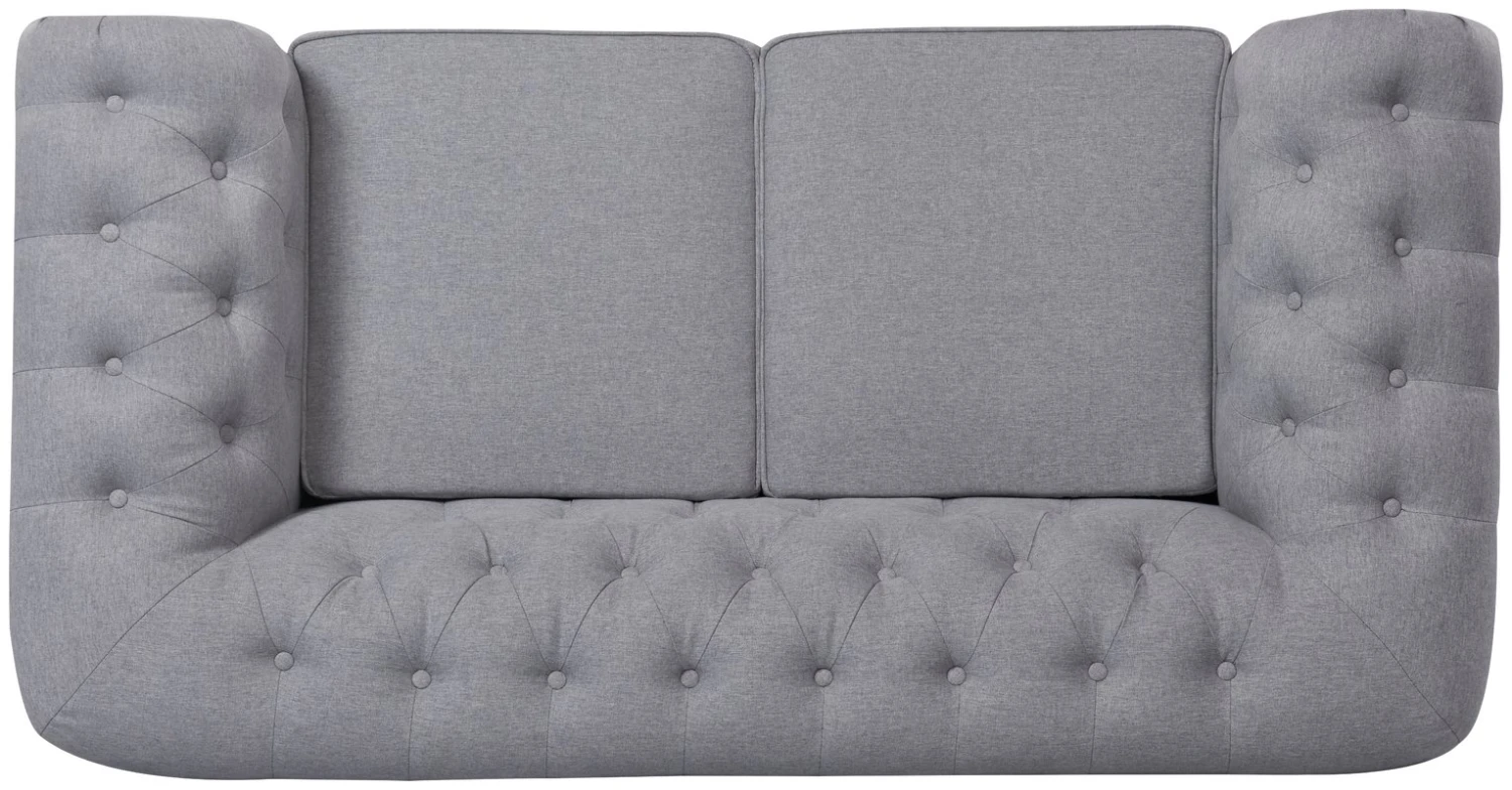 Habitat Chesterfield Fabric 2 Seater Sofa - Light Grey 11 Habitat Chesterfield Fabric 2 Seater Sofa - Light Grey - Image 9