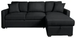 Habitat Reagan Corner Chaise Faux Leather Sofa Bed - Black
