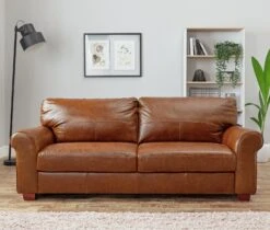 Habitat Salisbury Leather 4 Seater Sofa - Chocolate -Home Furnishings Store 7159662 R Z001C