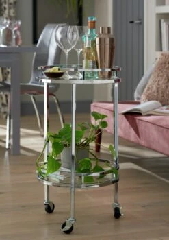 Habitat Chrome And Glass Drinks Trolley -Home Furnishings Store 7312966 R Z001C
