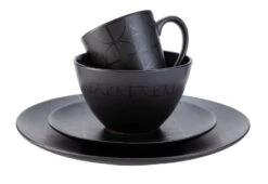 Habitat Geo 16 Piece Stoneware Dinner Set - Black -Home Furnishings Store 7665242 R Z002A