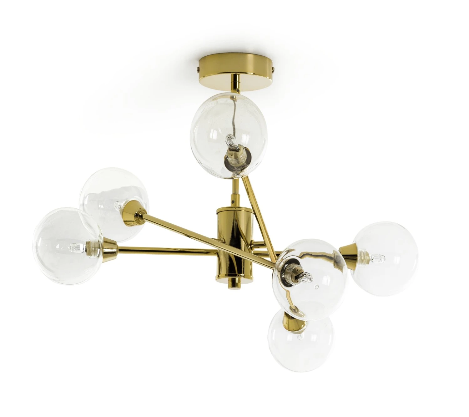 Habitat Glam 6 Light Glass Ceiling Light – Gold 4 Habitat Glam 6 Light Glass Ceiling Light – Gold - Image 2