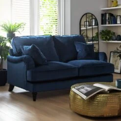 Habitat Matilda Velvet 2 Seater Sofa - Blue -Home Furnishings Store 7899977 R Z001C