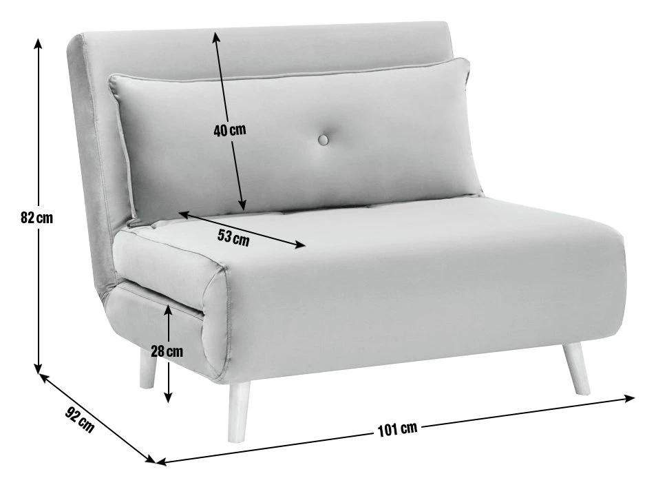 Habitat Roma Small Double Velvet Chair Bed - Charcoal 5 Habitat Roma Small Double Velvet Chair Bed - Charcoal - Image 3